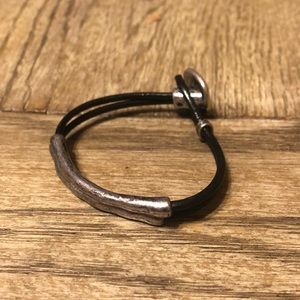 Leather and silver bracelet
